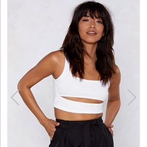 NWT Nasty Gal X Emrata White Crop Top🍈🍈🍈